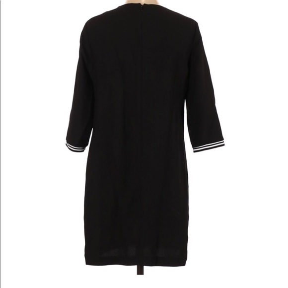 BANANA REPUBLIC CASUAL BLACK DRESS WITH WHITE STRIPE DETAIL - Picture 3 of 5